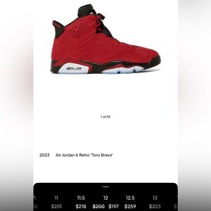 2023
Air Jordan 6 Retro 'Toro Bravo'